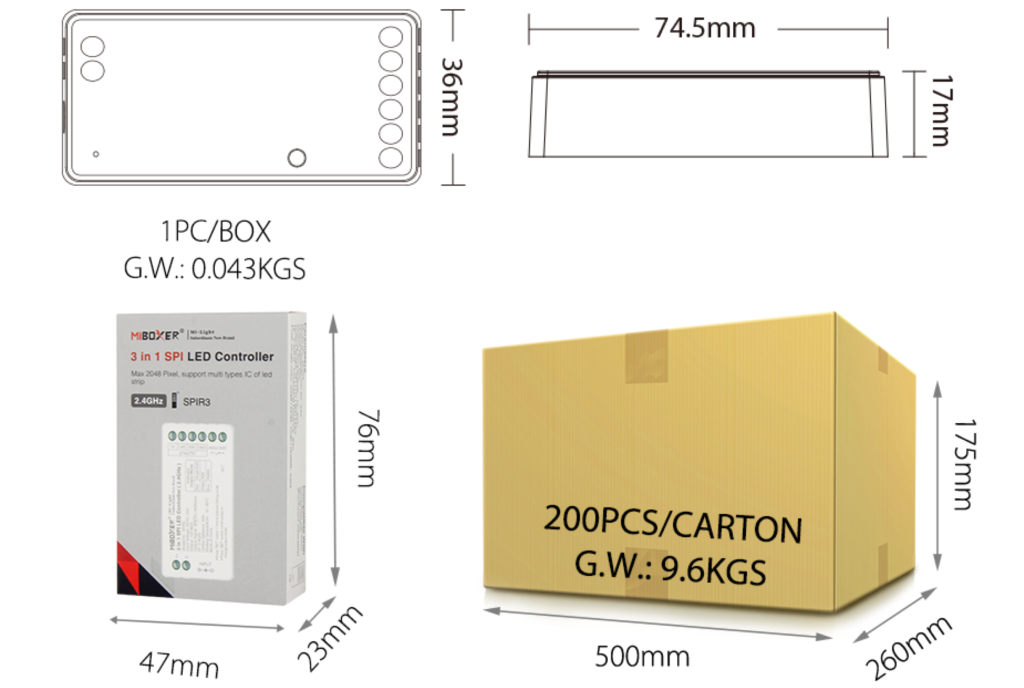SPIR3 – 3 in 1 SPI LED Controller (2.4GHz)