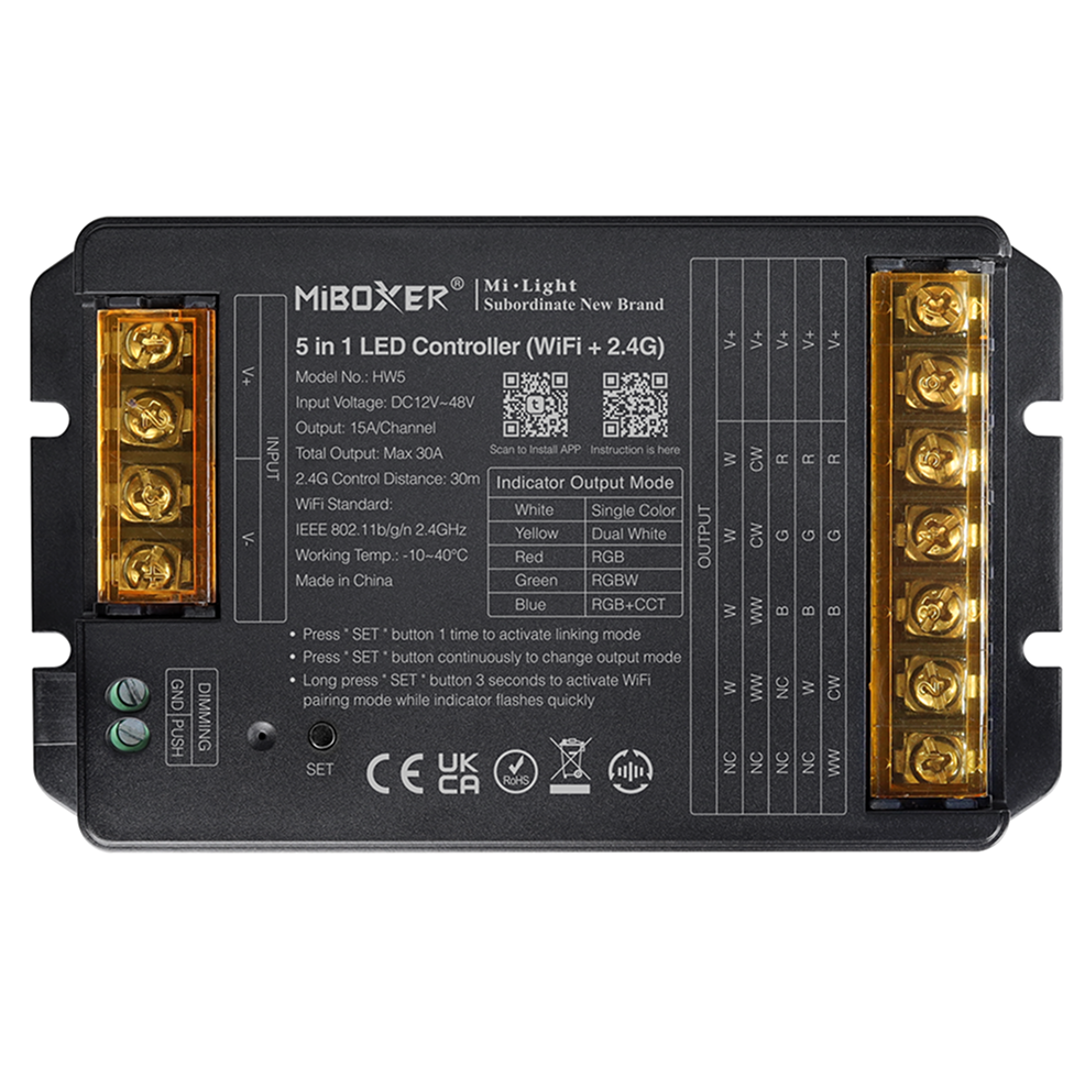 HW5 – 5 in 1 LED Controller (WiFi+2.4G)