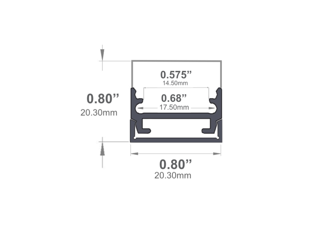 975ASL – Slimline Square LED Channel